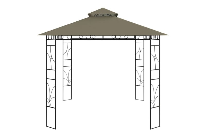 Paviljong 4x3x2,7 m gråbrun 160 g/m² - Taupe - Komplett paviljong