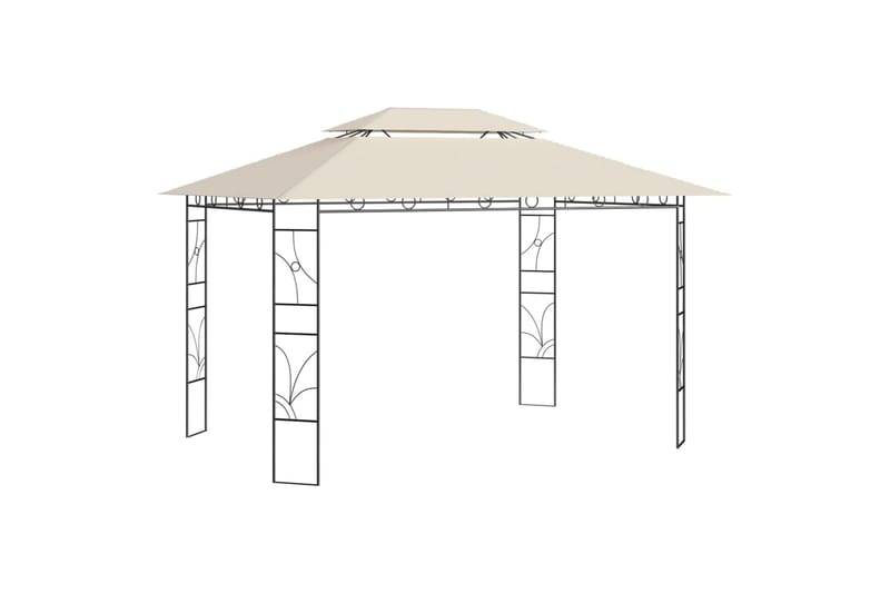 Paviljong 4x3x2,7 m kremhvit 160 g/m² - Krem - Hagemøbler - Solbeskyttelse - Paviljonger - Komplett paviljong