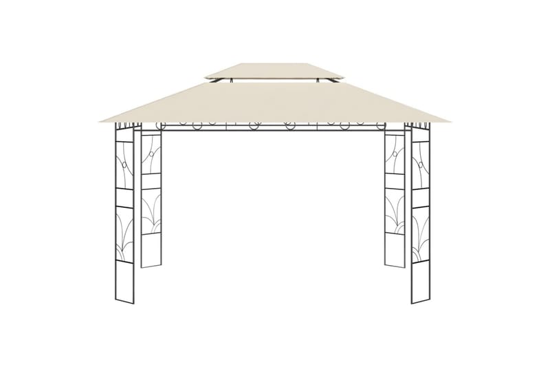 Paviljong 4x3x2,7 m kremhvit 160 g/m² - Krem - Hagemøbler - Solbeskyttelse - Paviljonger - Komplett paviljong