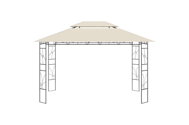 Paviljong 4x3x2,7 m kremhvit 160 g/m² - Krem - Komplett paviljong