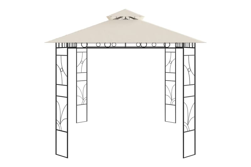 Paviljong 4x3x2,7 m kremhvit 160 g/m² - Krem - Hagemøbler - Solbeskyttelse - Paviljonger - Komplett paviljong