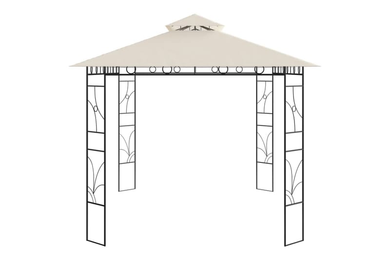 Paviljong 4x3x2,7 m kremhvit 160 g/m² - Krem - Komplett paviljong