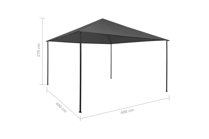 Paviljong 4x4x2,7 m antrasitt 180 g/m² - Antrasittgrå - Hagemøbler - Solbeskyttelse - Paviljonger