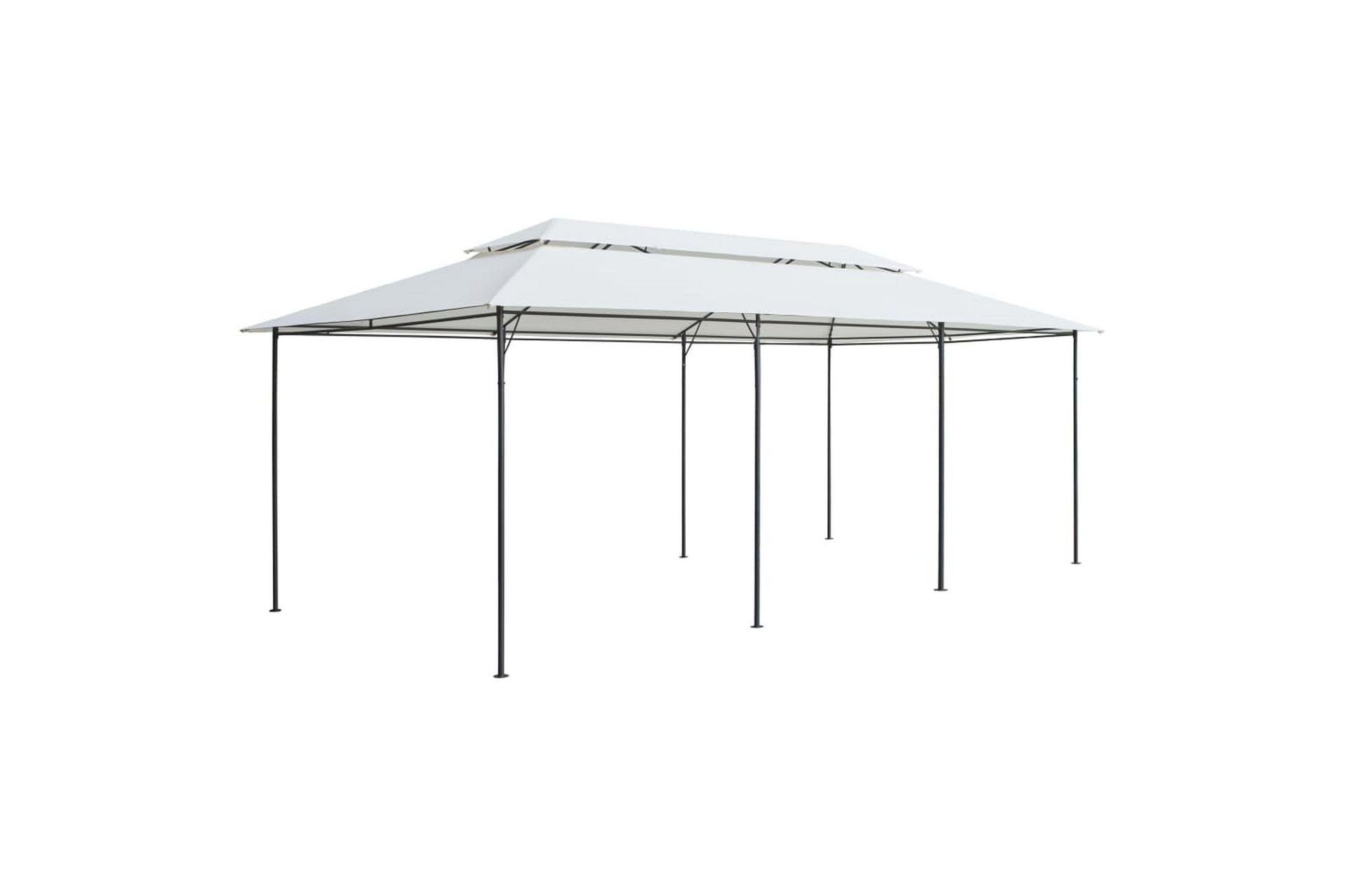 Paviljong 600x298x270 cm hvit 180g/m² - Hvit - Hagemøbler - Solbeskyttelse - Paviljonger