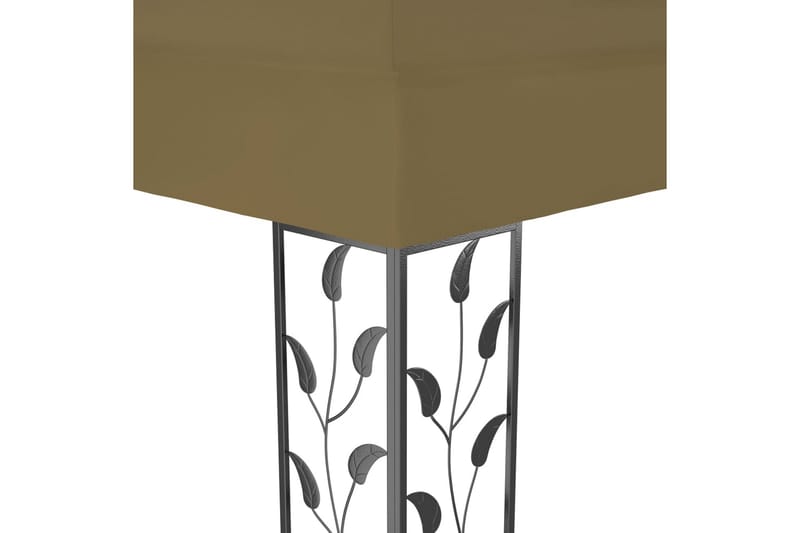 Paviljong med dobbelt tak 3x4 m gråbrun 180 g/m² - Taupe - Hagemøbler - Solbeskyttelse - Paviljonger
