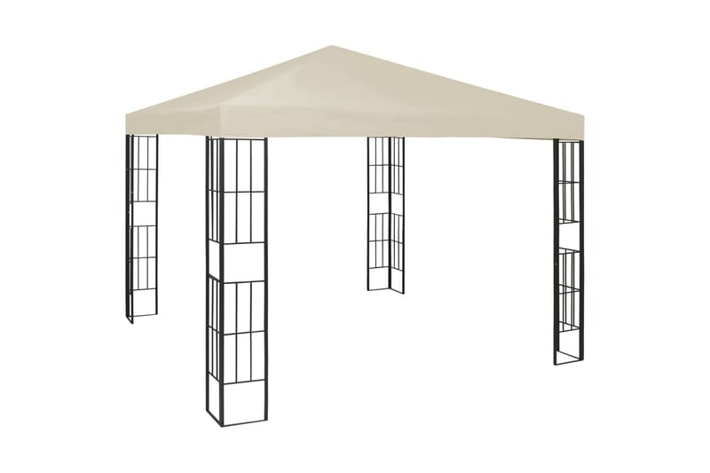 Paviljong med lysslynge 3x3 m kremhvit - Krem - Hagemøbler - Solbeskyttelse - Paviljonger - Komplett paviljong