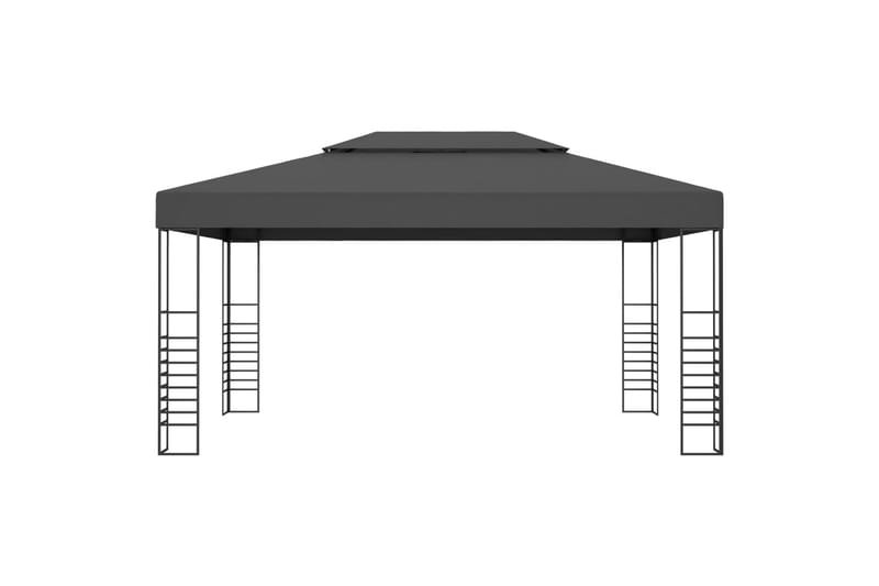 Paviljong med lysslynge 3x4 m antrasitt - Antrasittgrå - Hagemøbler - Solbeskyttelse - Paviljonger - Komplett paviljong