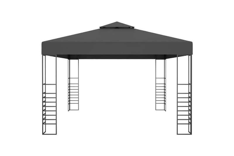 Paviljong med lysslynge 3x4 m antrasitt - Antrasittgrå - Hagemøbler - Solbeskyttelse - Paviljonger - Komplett paviljong