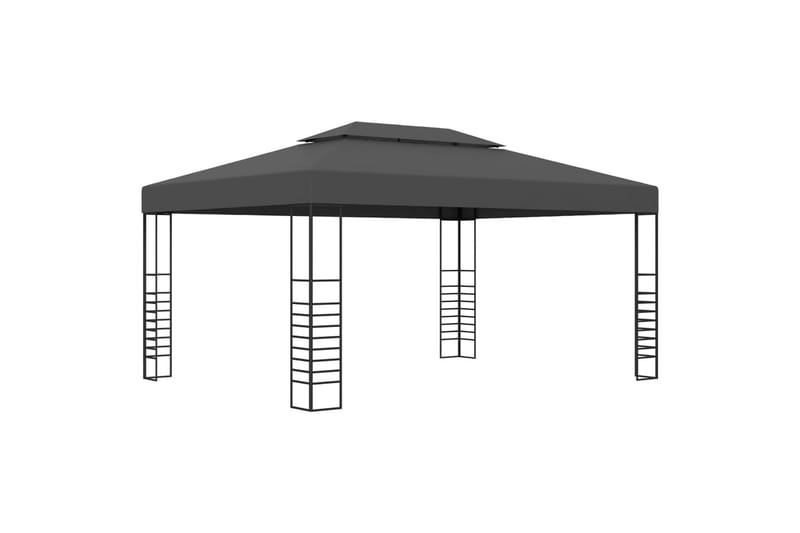 Paviljong med lysslynge 3x4 m antrasitt - Antrasittgrå - Komplett paviljong