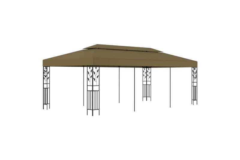 Paviljong 6x3 m gråbrun 180 g/m² - Taupe - Hagemøbler - Solbeskyttelse - Paviljonger - Paviljong med tak