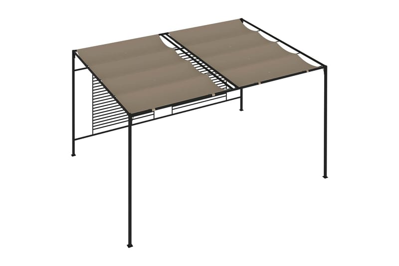 Paviljong med uttrekkbart tak 3x4x2,3 m gråbrun 180 g/m² - Taupe - Komplett paviljong