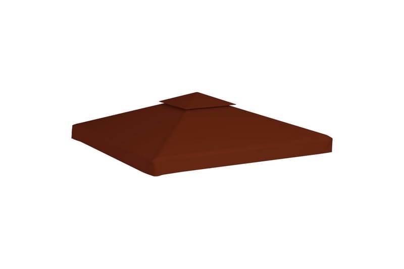 Dobbel toppduk til paviljong 310 g/m² 3x3 m terrakotta - Hagemøbler - Solbeskyttelse - Paviljonger - Paviljongtak
