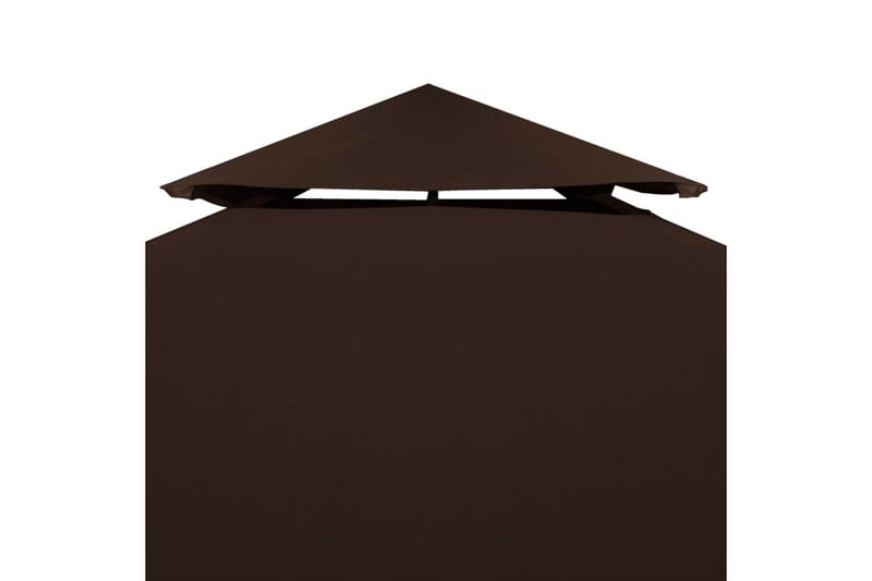 Dobbel toppduk til paviljong 310 g/m² 4x3 m brun - Paviljongtak