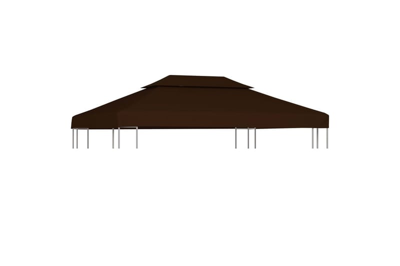 Dobbel toppduk til paviljong 310 g/m² 4x3 m brun - Paviljongtak