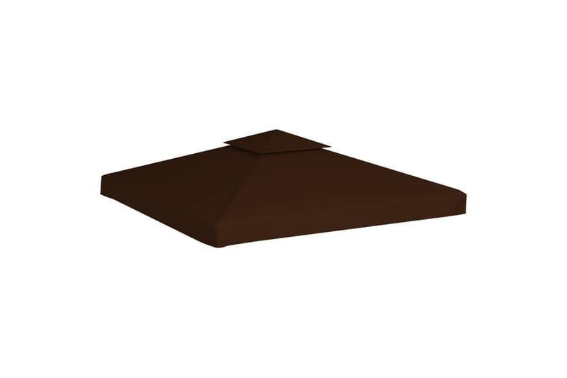 Dobbel toppduk til paviljong 310 g/m² 3x3 m brun - Hagemøbler - Solbeskyttelse - Paviljonger - Paviljongtak