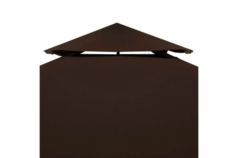 Dobbel toppduk til paviljong 310 g/m² 3x3 m brun - Hagemøbler - Solbeskyttelse - Paviljonger - Paviljongtak