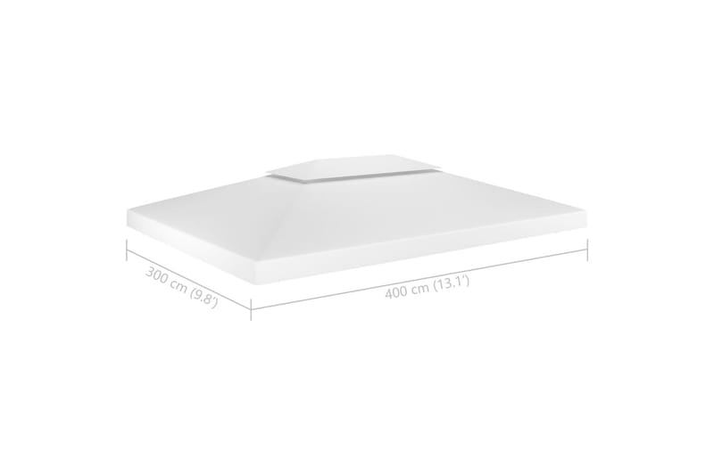 Dobbel toppduk til paviljong 310 g/m² 4x3 m hvit - Hvit - Hagemøbler - Solbeskyttelse - Paviljonger - Paviljongtak