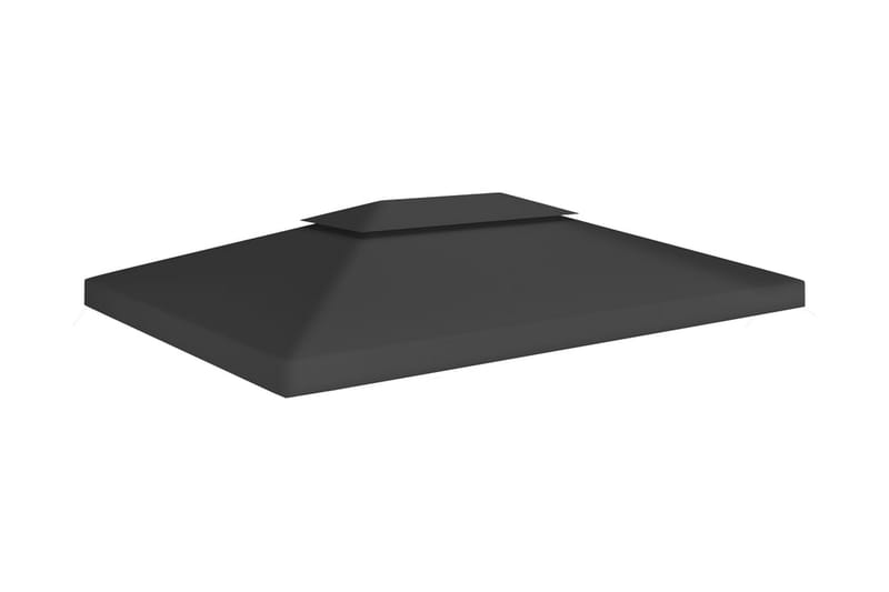Dobbel toppduk til paviljong 310 g/m² 4x3 m svart - Svart - Hagemøbler - Solbeskyttelse - Paviljonger - Paviljongtak