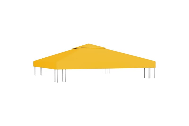 Dobbel toppduk til paviljong 310 g/m² 3x3 m gul - Gul - Hagemøbler - Solbeskyttelse - Paviljonger - Paviljongtak