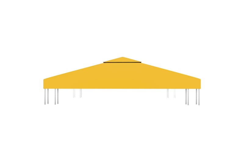 Dobbel toppduk til paviljong 310 g/m² 3x3 m gul - Gul - Hagemøbler - Solbeskyttelse - Paviljonger - Paviljongtak