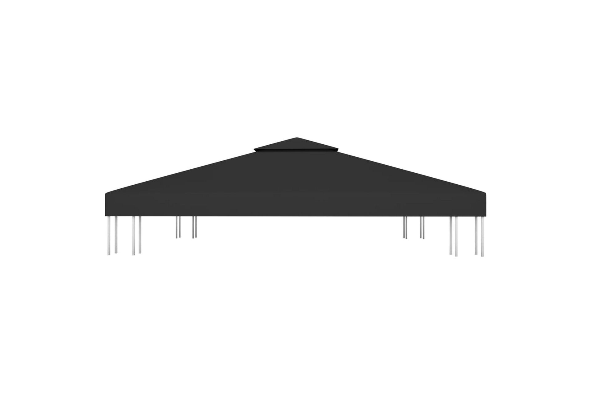 Dobbel toppduk til paviljong 310 g/m² 3x3 m svart - Svart - Hagemøbler - Solbeskyttelse - Paviljonger - Paviljongtak