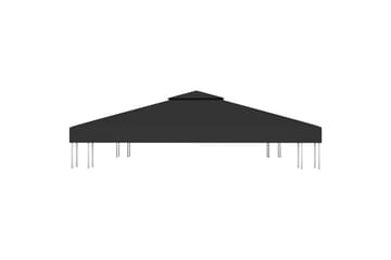 Dobbel toppduk til paviljong 310 g/m² 3x3 m svart - Svart - Hagemøbler - Solbeskyttelse - Paviljonger - Paviljongtak