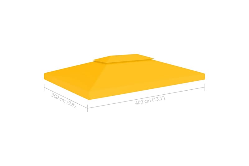 Dobbel toppduk til paviljong 310 g/m² 4x3 m gul - Gul - Hagemøbler - Solbeskyttelse - Paviljonger - Paviljongtak
