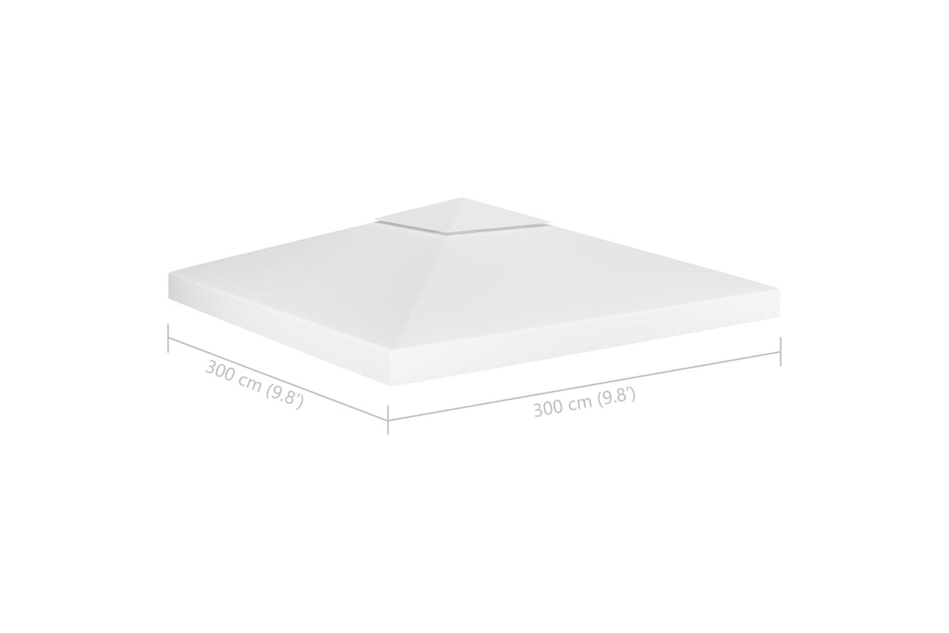 Dobbel toppduk til paviljong 310 g/m² 3x3 m hvit - Hvit - Hagemøbler - Solbeskyttelse - Paviljonger - Paviljongtak