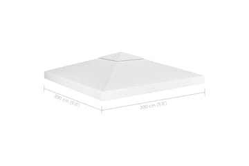 Dobbel toppduk til paviljong 310 g/m² 3x3 m hvit - Hvit - Hagemøbler - Solbeskyttelse - Paviljonger - Paviljongtak