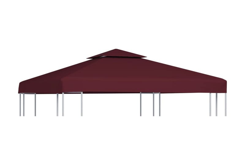 Dobbel toppduk til paviljong 310 g/m² 3x3 m vinrød - Hagemøbler - Solbeskyttelse - Paviljonger - Paviljongtak