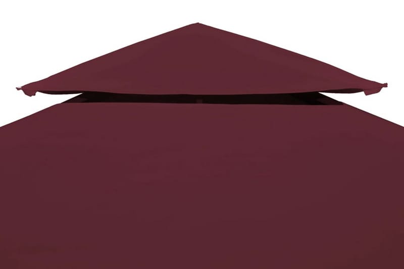 Dobbel toppduk til paviljong 310 g/m² 3x3 m vinrød - Paviljongtak