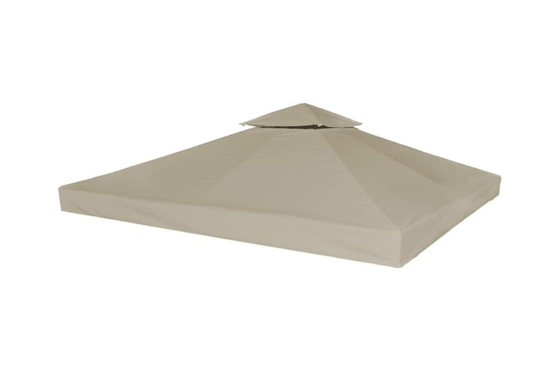 Dobbel toppduk til paviljong 310 g/m² 3x3 m gråbrun - Hagemøbler - Solbeskyttelse - Paviljonger - Paviljongtak