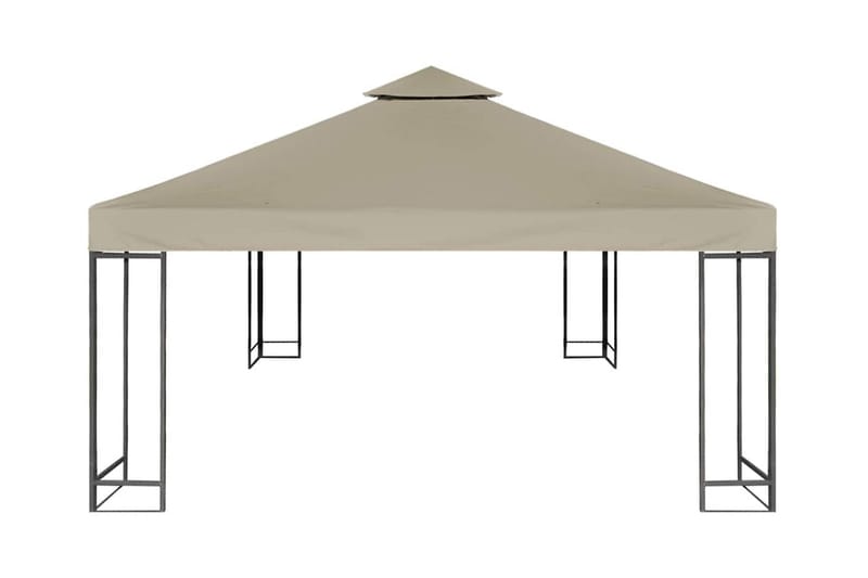 Dobbel toppduk til paviljong 310 g/m² 3x3 m gråbrun - Hagemøbler - Solbeskyttelse - Paviljonger - Paviljongtak
