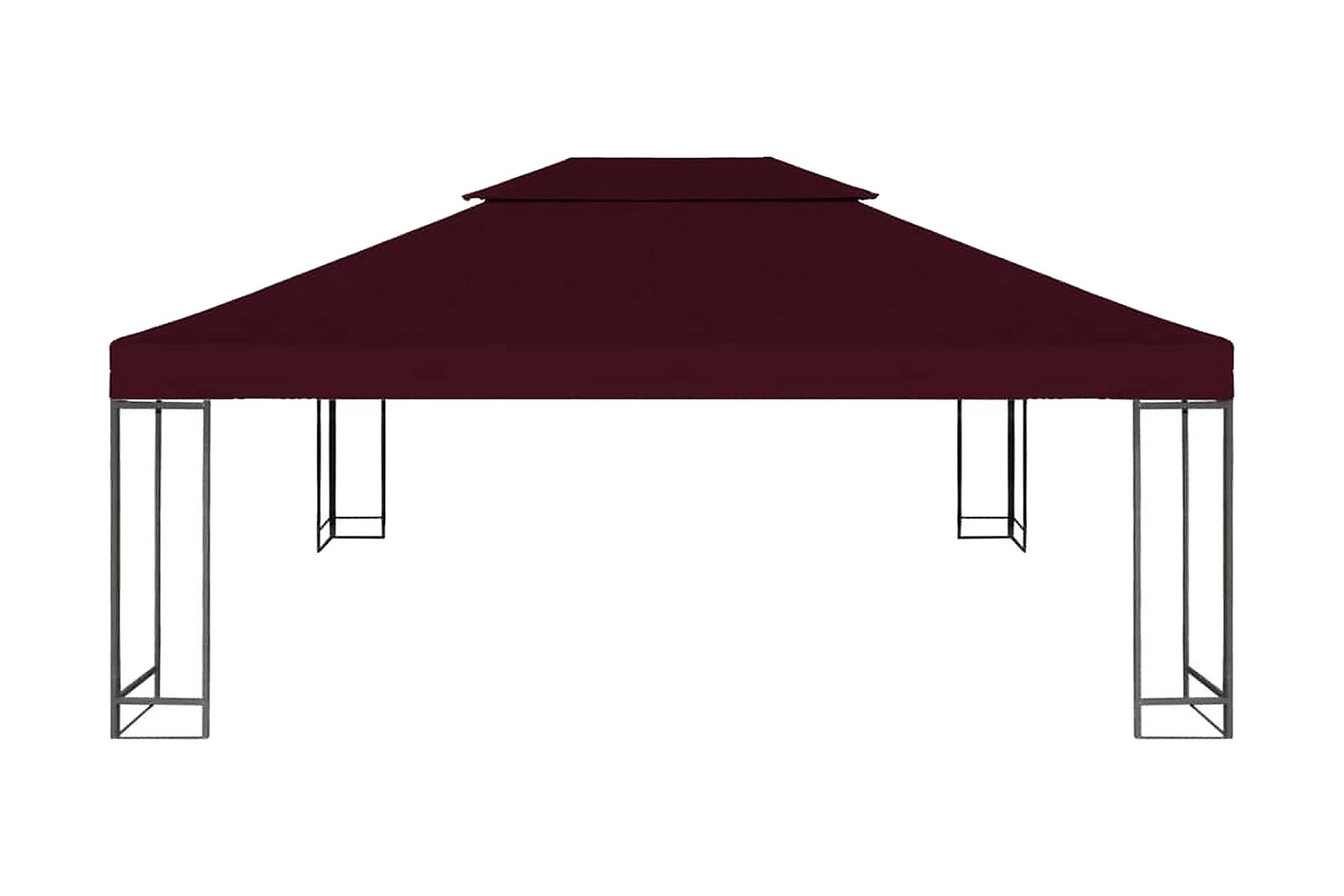 Dobbel toppduk til paviljong 310 g/m² 4x3 m vinrød - Hagemøbler - Solbeskyttelse - Paviljonger - Paviljongtak