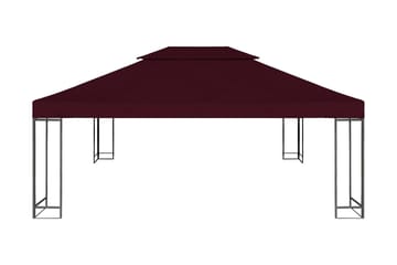 Dobbel toppduk til paviljong 310 g/m² 4x3 m vinrød - Hagemøbler - Solbeskyttelse - Paviljonger - Paviljongtak