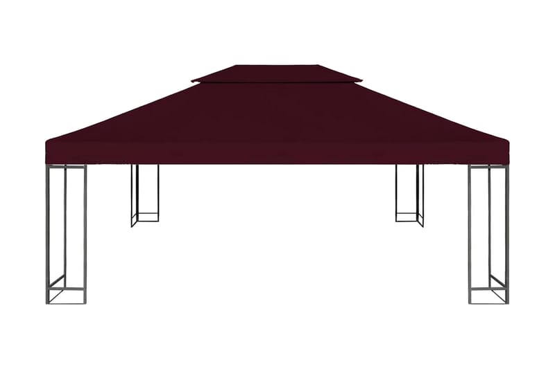 Dobbel toppduk til paviljong 310 g/m² 4x3 m vinrød - Hagemøbler - Solbeskyttelse - Paviljonger - Paviljongtak