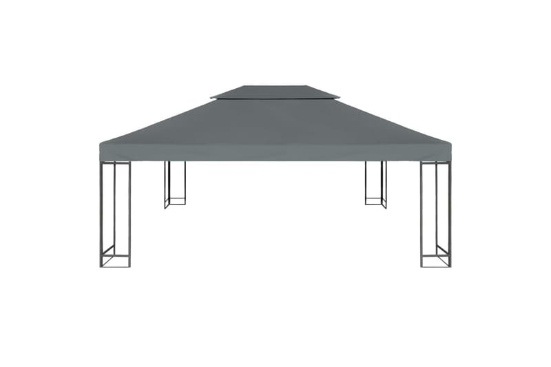 Dobbel toppduk til paviljong 310 g/m² 4x3 m antrasitt - Hagemøbler - Solbeskyttelse - Paviljonger - Paviljongtak