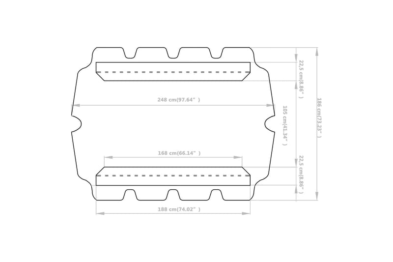 Erstatningsbaldakin hagehuske svart 188/168x110/145 270 g/m² - Svart - Hagemøbler - Solbeskyttelse - Paviljonger - Paviljongtak