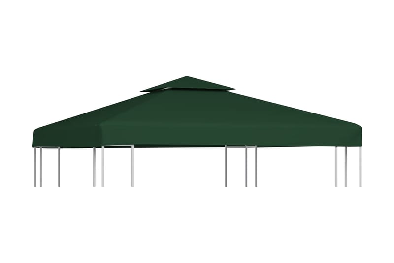 Lysthus dekke baldakin erstatning 310 g/ m² grønn 3 x 3 m - Paviljongtak