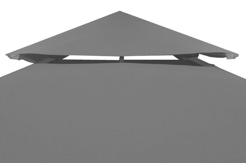 Lysthus dekke baldakin erstatning 310 g/ m² mørk grå 3 x 3 m - Hagemøbler - Solbeskyttelse - Paviljonger - Paviljongtak