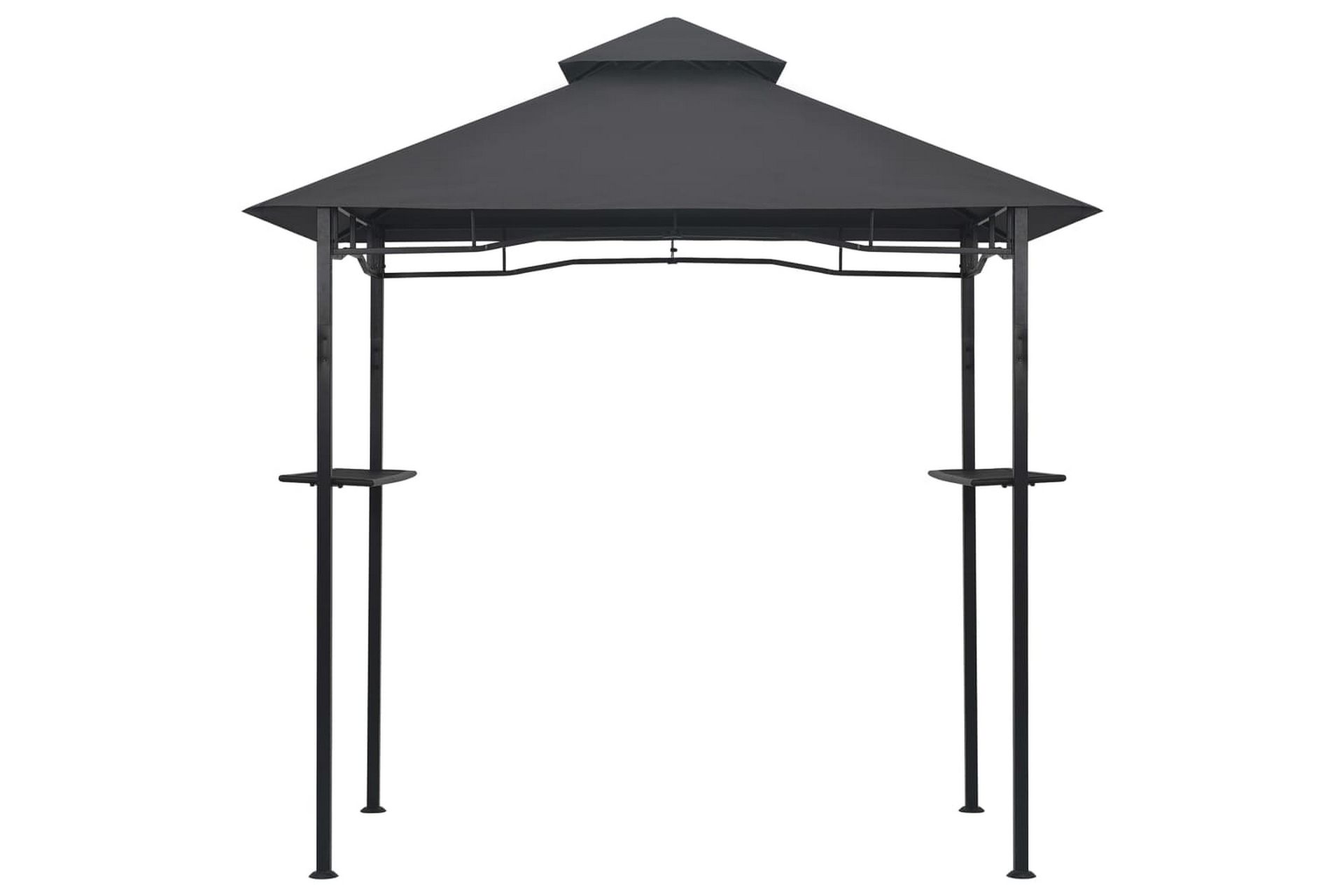 Paviljong til grilling 240x150x255 cm antrasitt stål - Grå - Hagemøbler - Solbeskyttelse - Paviljonger - Paviljongtak