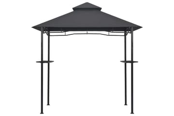 Paviljong til grilling 240x150x255 cm antrasitt stål - Grå - Hagemøbler - Solbeskyttelse - Paviljonger - Paviljongtak
