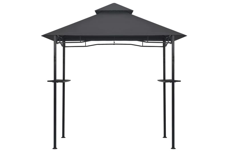 Paviljong til grilling 240x150x255 cm antrasitt stål - Grå - Hagemøbler - Solbeskyttelse - Paviljonger - Paviljongtak