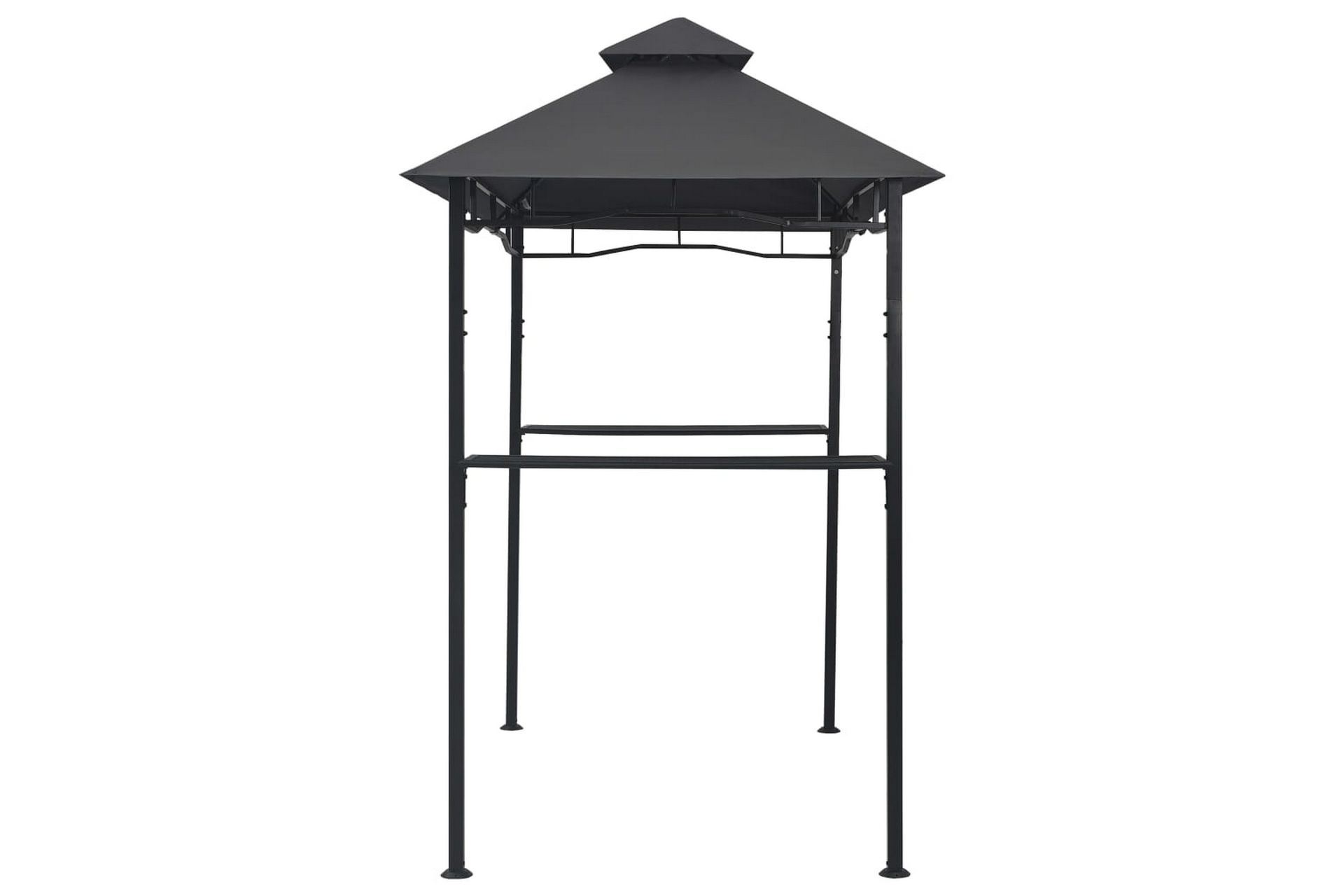 Paviljong til grilling 240x150x255 cm antrasitt stål - Grå - Hagemøbler - Solbeskyttelse - Paviljonger - Paviljongtak