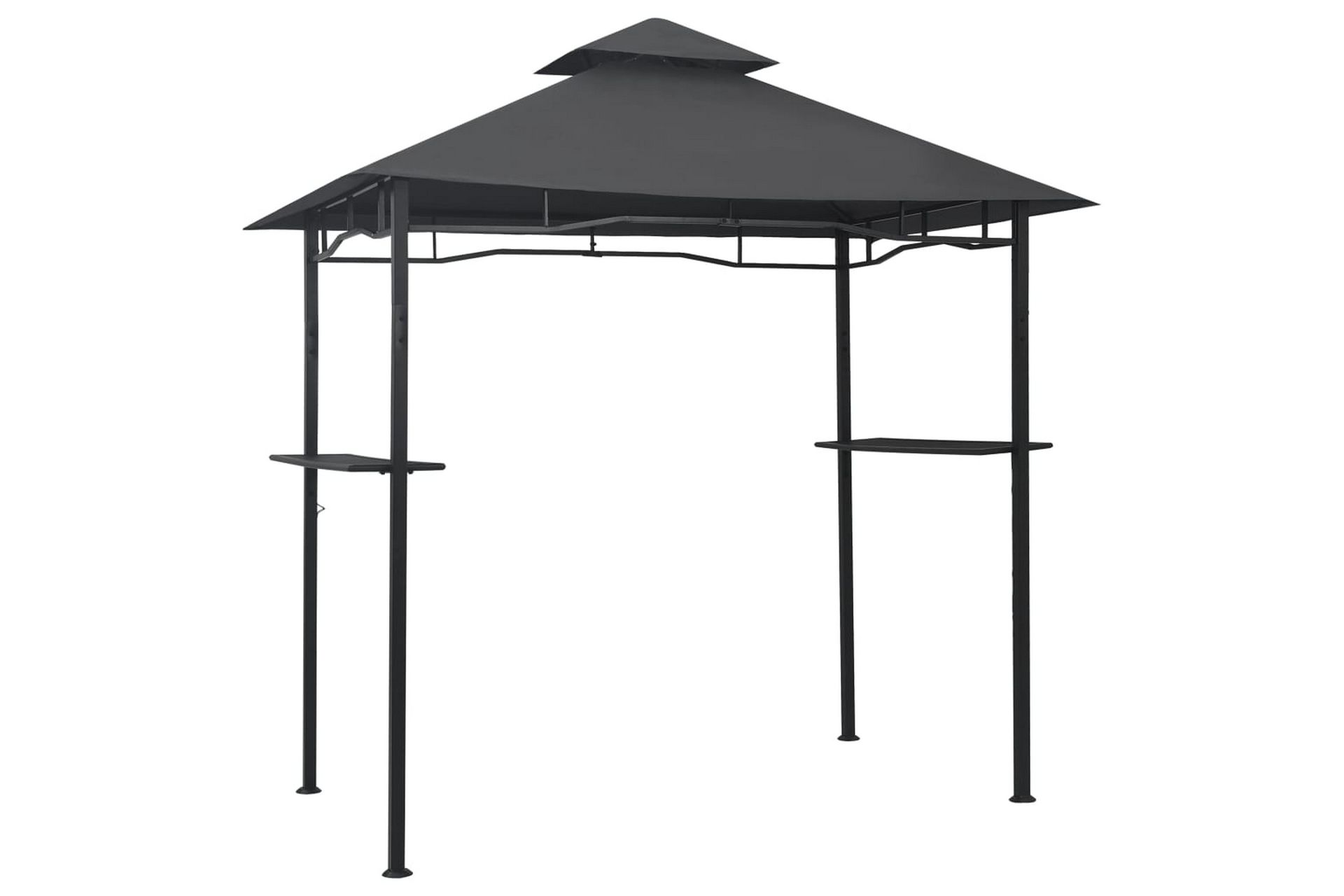 Paviljong til grilling 240x150x255 cm antrasitt stål - Grå - Hagemøbler - Solbeskyttelse - Paviljonger - Paviljongtak