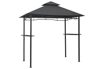 Paviljong til grilling 240x150x255 cm antrasitt stål - Grå - Hagemøbler - Solbeskyttelse - Paviljonger - Paviljongtak