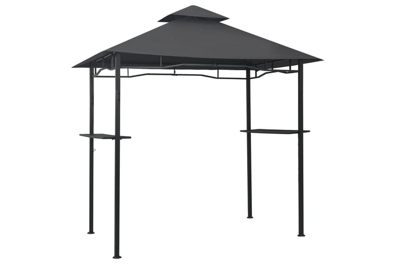 Paviljong til grilling 240x150x255 cm antrasitt stål - Grå - Hagemøbler - Solbeskyttelse - Paviljonger - Paviljongtak