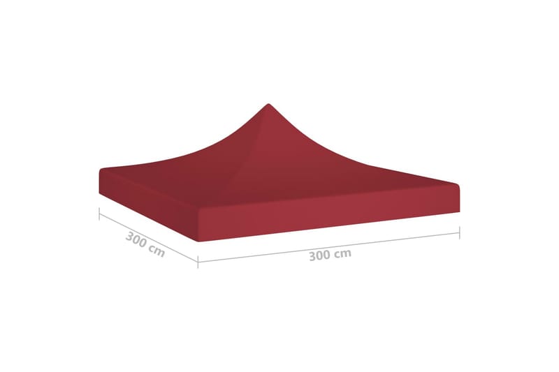 Teltduk for festtelt 3x3m burgunder 270 g/m² - Rød - Hagemøbler - Solbeskyttelse - Paviljonger - Paviljongtak