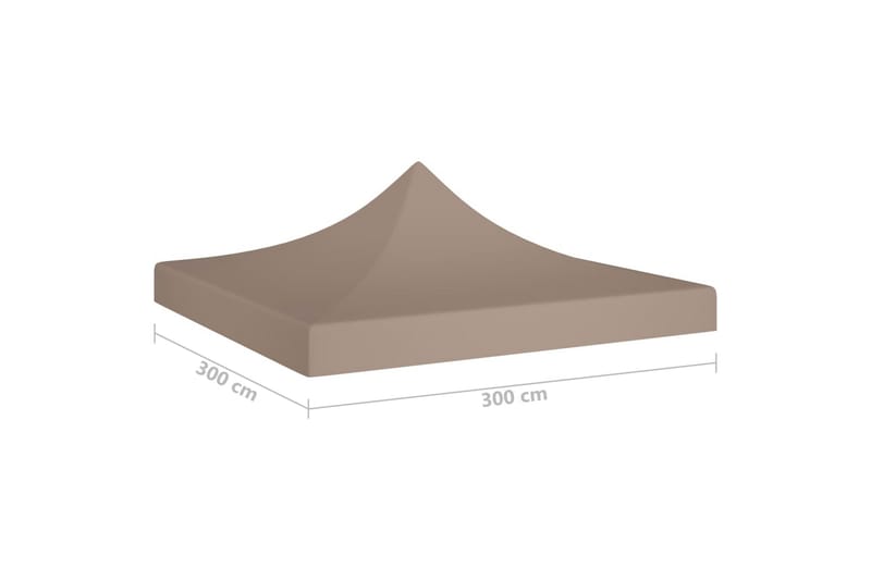 Teltduk for festtelt 3x3m gråbrun 270 g/m² - Taupe - Paviljongtak