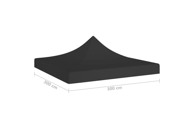 Teltduk for festtelt 3x3m svart 270 g/m² - Svart - Hagemøbler - Solbeskyttelse - Paviljonger - Paviljongtak